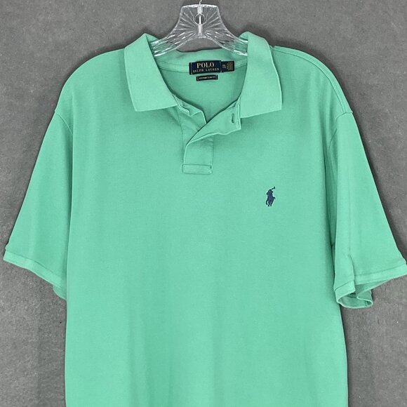 Polo Ralph Lauren Shirt Men 2XL Mint Green Slim Fit Short Sleeve Pony Preppy - Picture 4 of 12